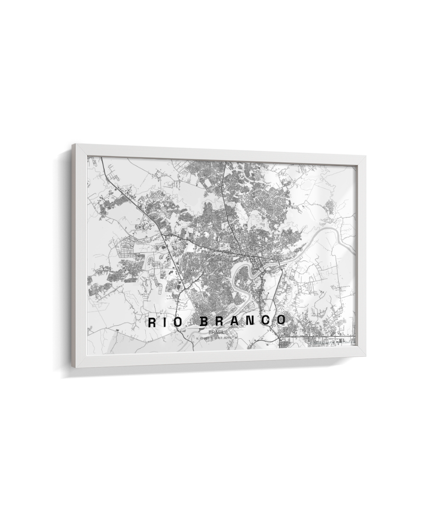 Quadro Mapa de Rio Branco - Horizontal