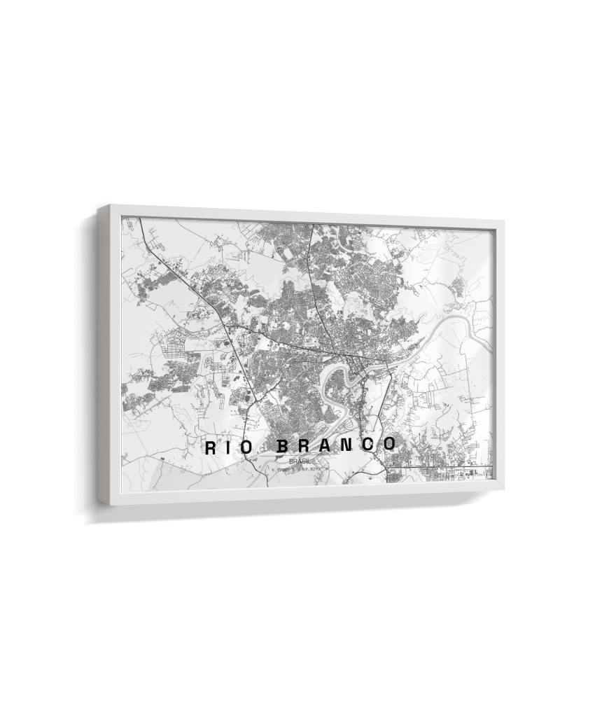 Quadro Mapa de Rio Branco - Horizontal