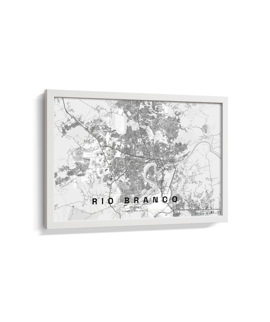 Quadro Mapa de Rio Branco - Horizontal