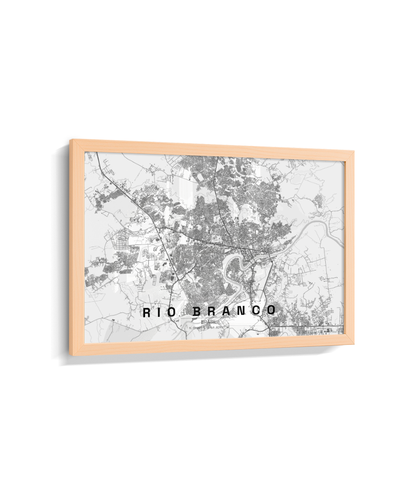 Quadro Mapa de Rio Branco - Horizontal