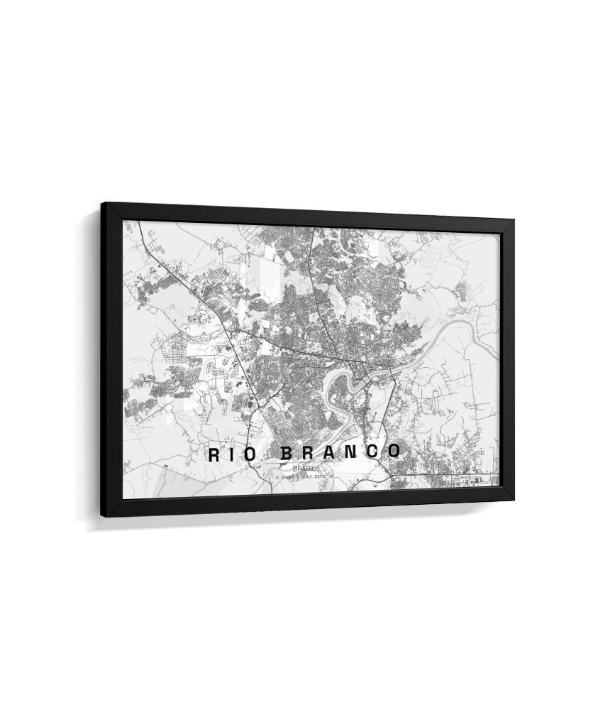 Quadro Mapa de Rio Branco - Horizontal