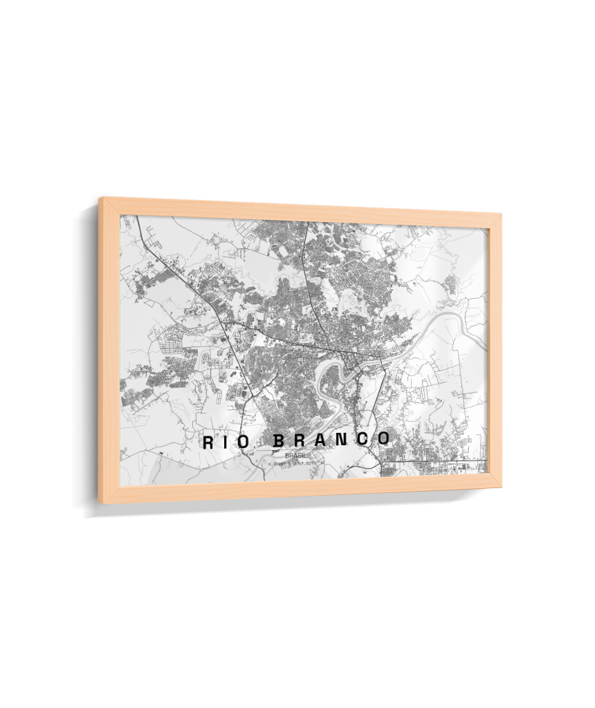 Quadro Mapa de Rio Branco - Horizontal