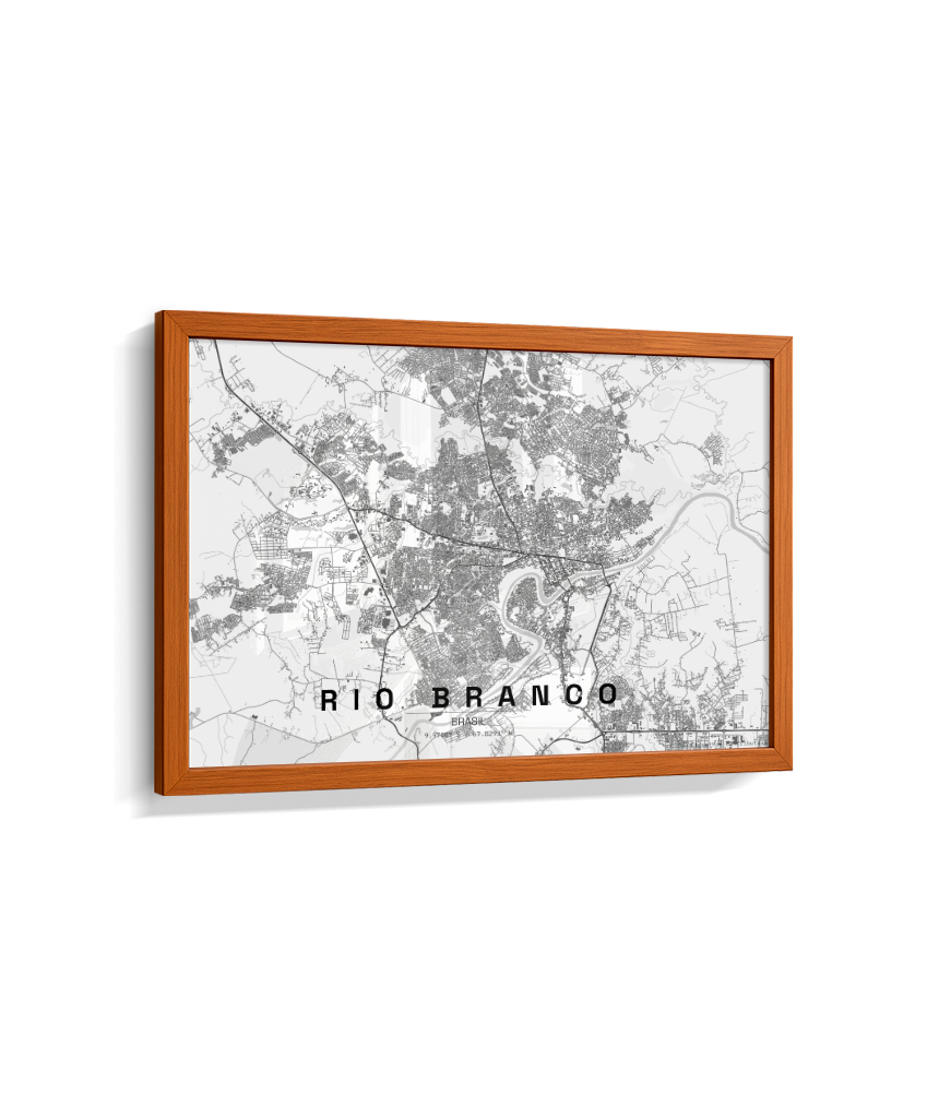 Quadro Mapa de Rio Branco - Horizontal