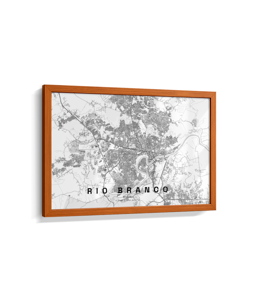 Quadro Mapa de Rio Branco - Horizontal