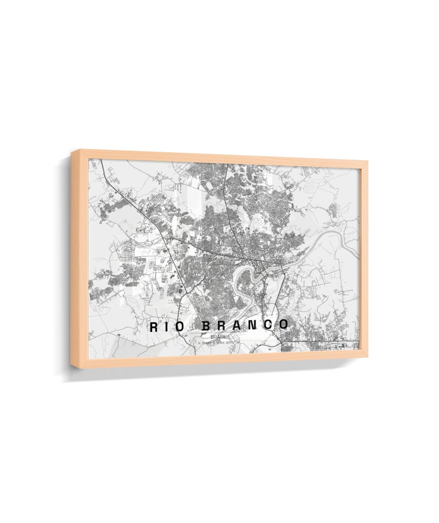 Quadro Mapa de Rio Branco - Horizontal