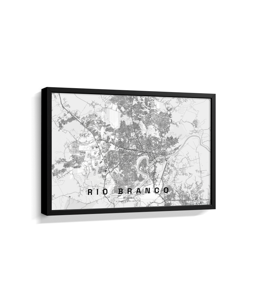 Quadro Mapa de Rio Branco - Horizontal