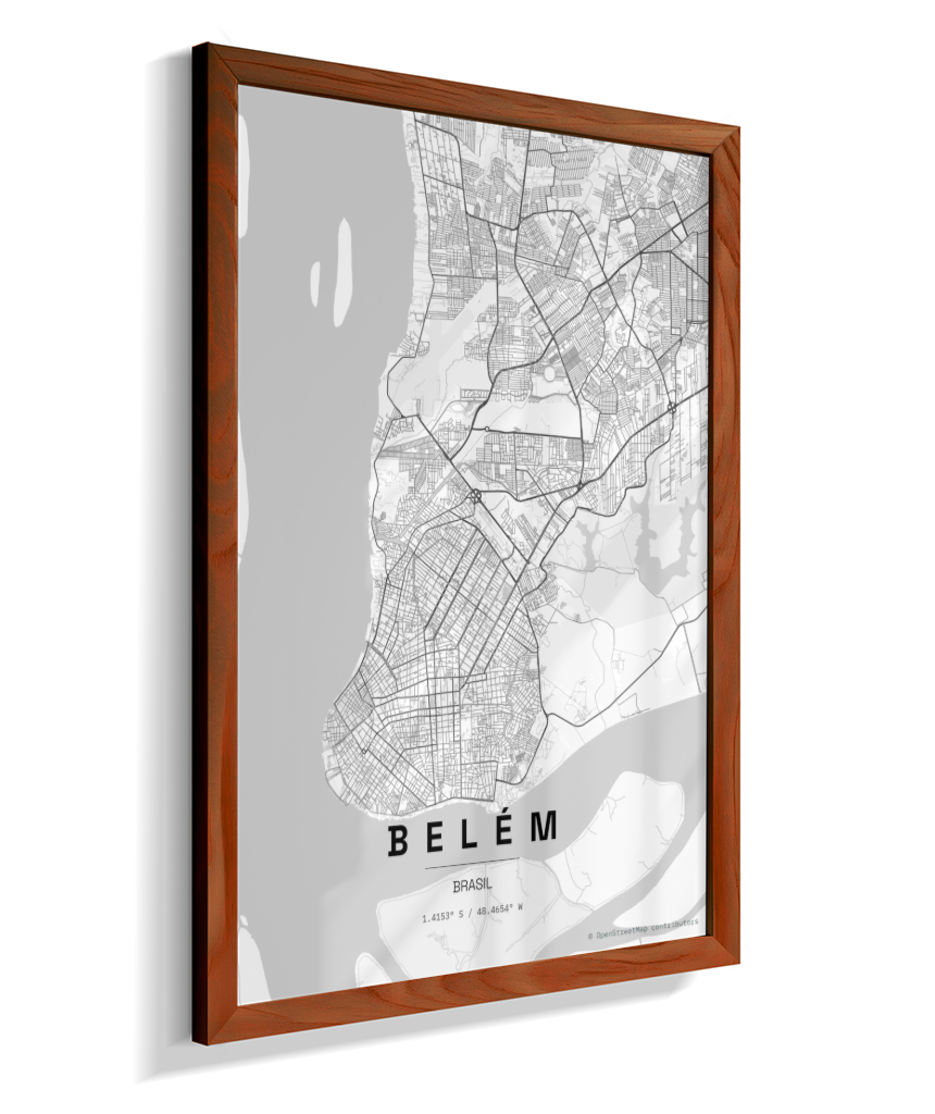 Quadro Mapa de Belém - Vertical