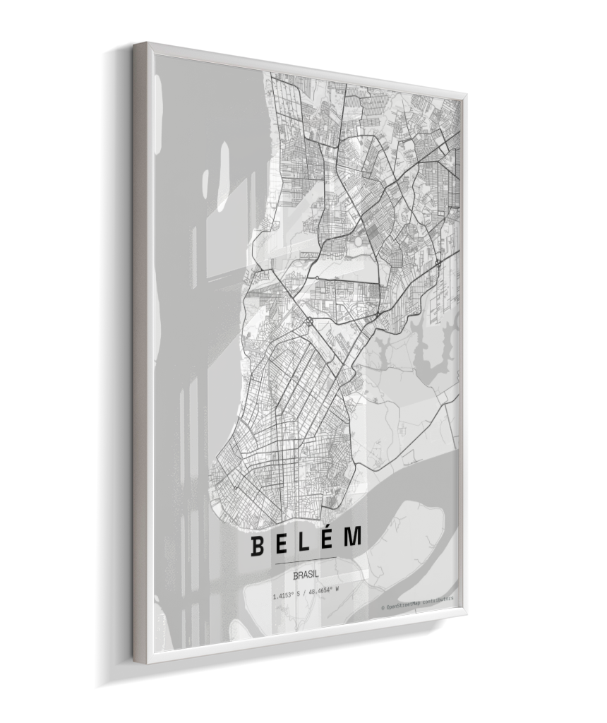 Quadro Mapa de Belém - Vertical