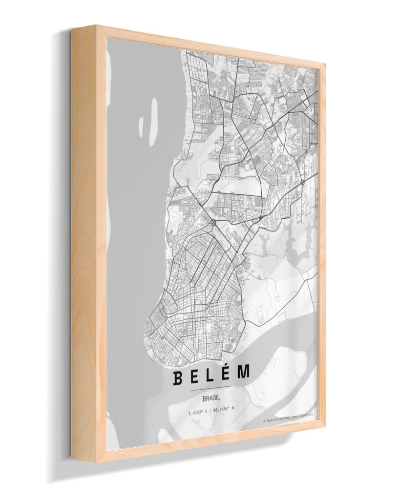 Quadro Mapa de Belém - Vertical