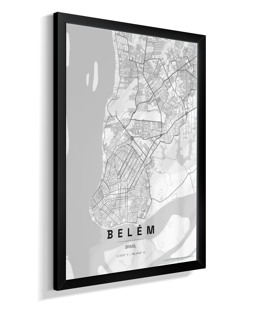 Quadro Mapa de Belém - Vertical