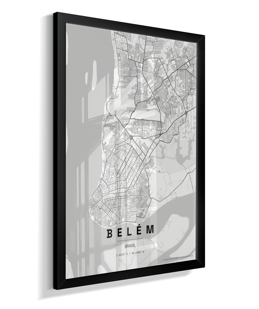 Quadro Mapa de Belém - Vertical
