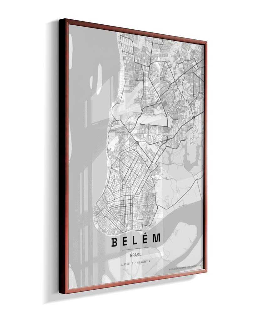 Quadro Mapa de Belém - Vertical