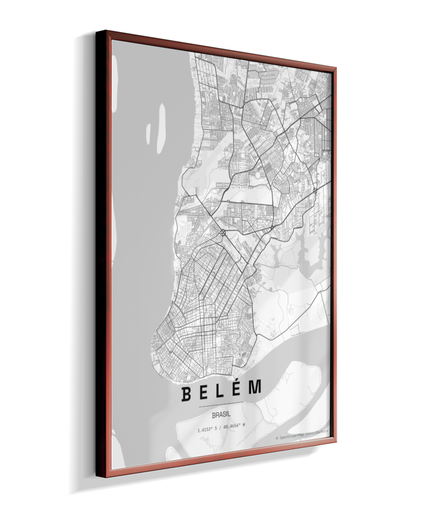Quadro Mapa de Belém - Vertical