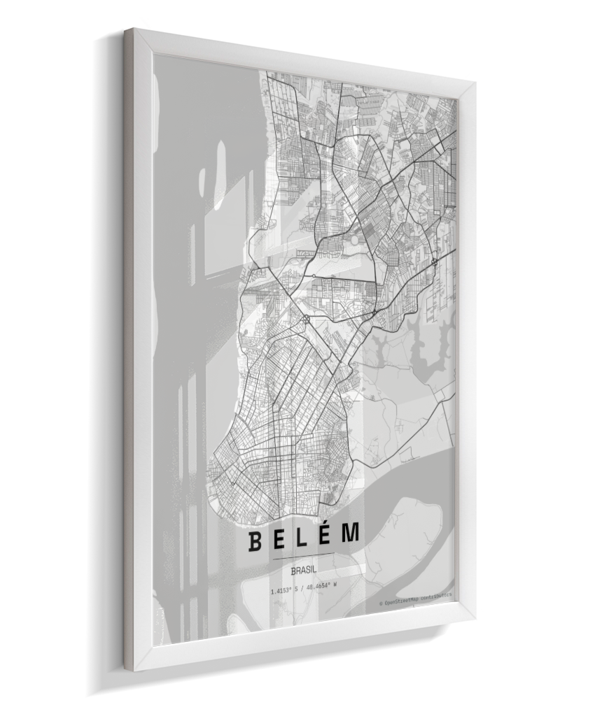 Quadro Mapa de Belém - Vertical