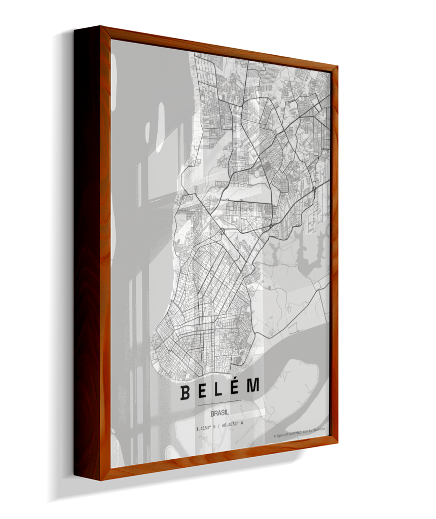 Quadro Mapa de Belém - Vertical