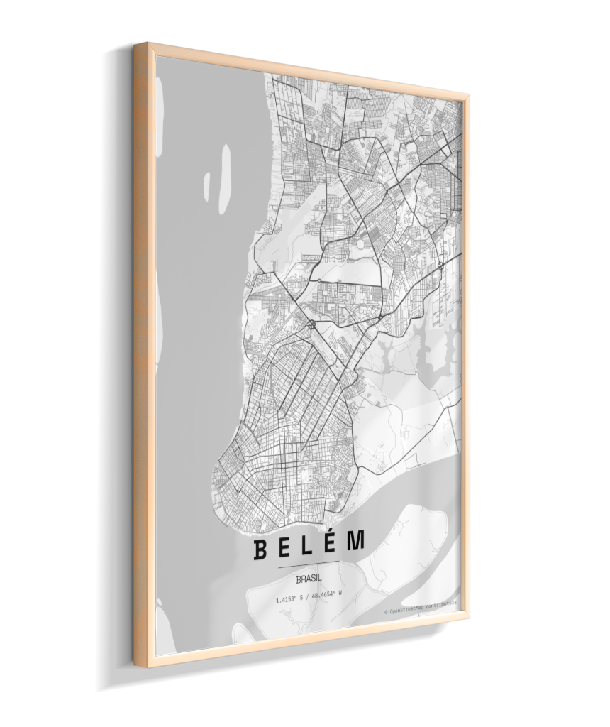 Quadro Mapa de Belém - Vertical