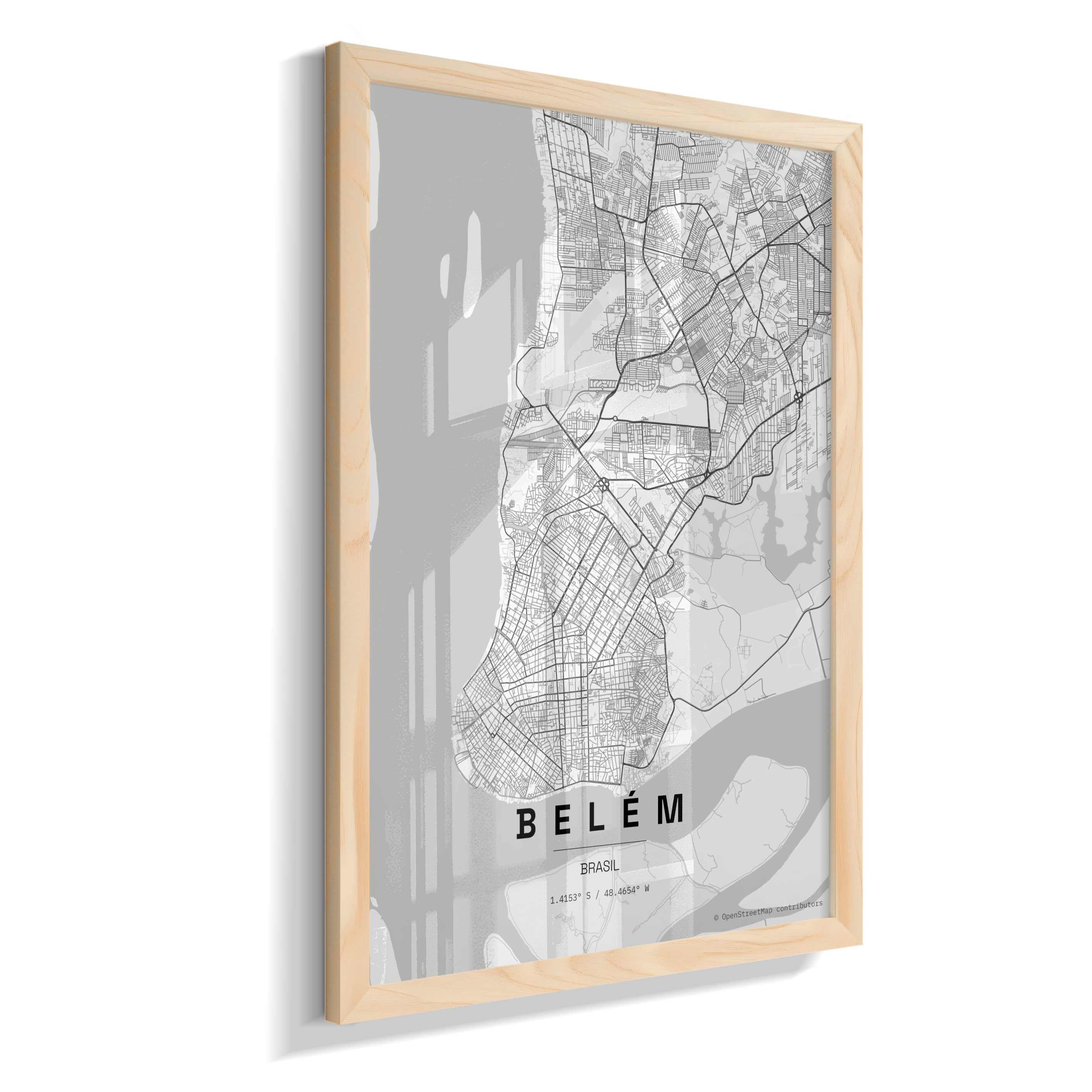 Quadro Mapa de Belém - Vertical