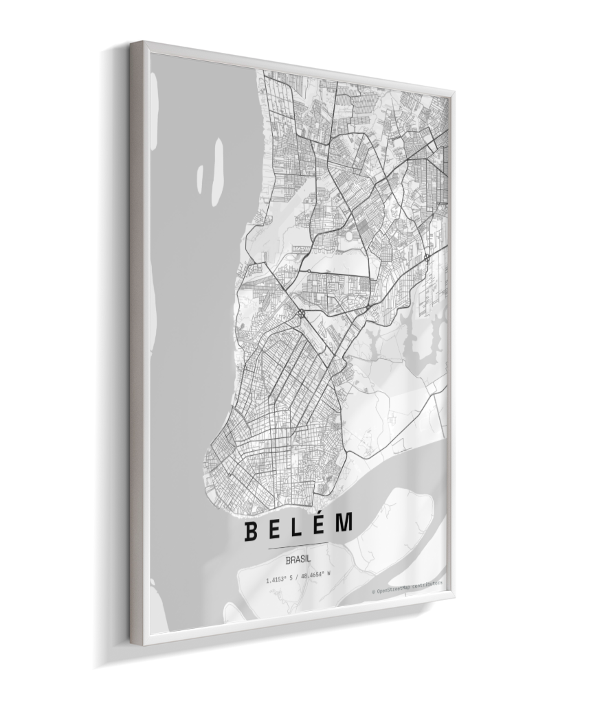 Quadro Mapa de Belém - Vertical