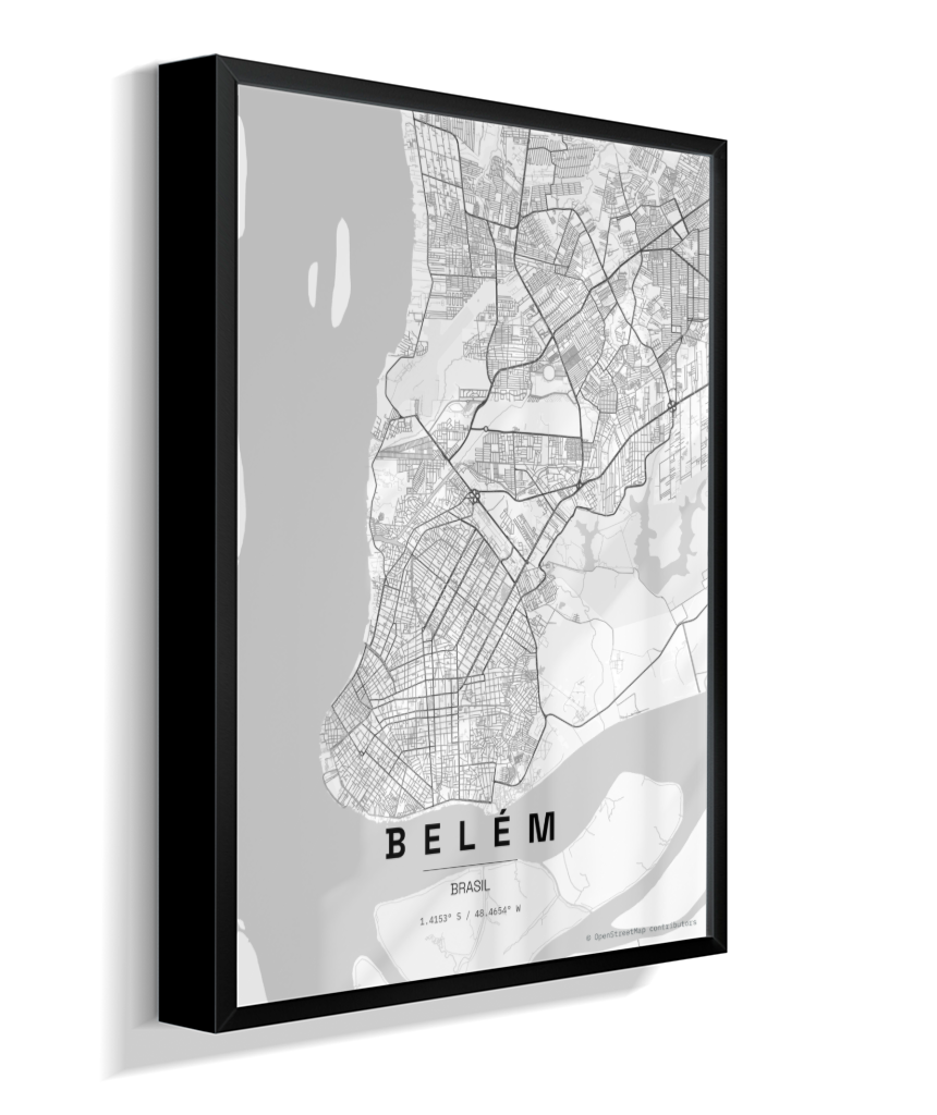 Quadro Mapa de Belém - Vertical