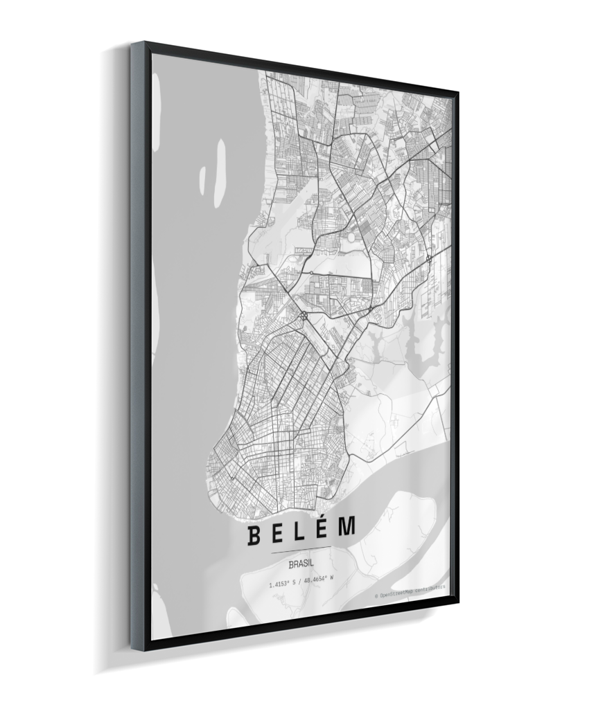Quadro Mapa de Belém - Vertical