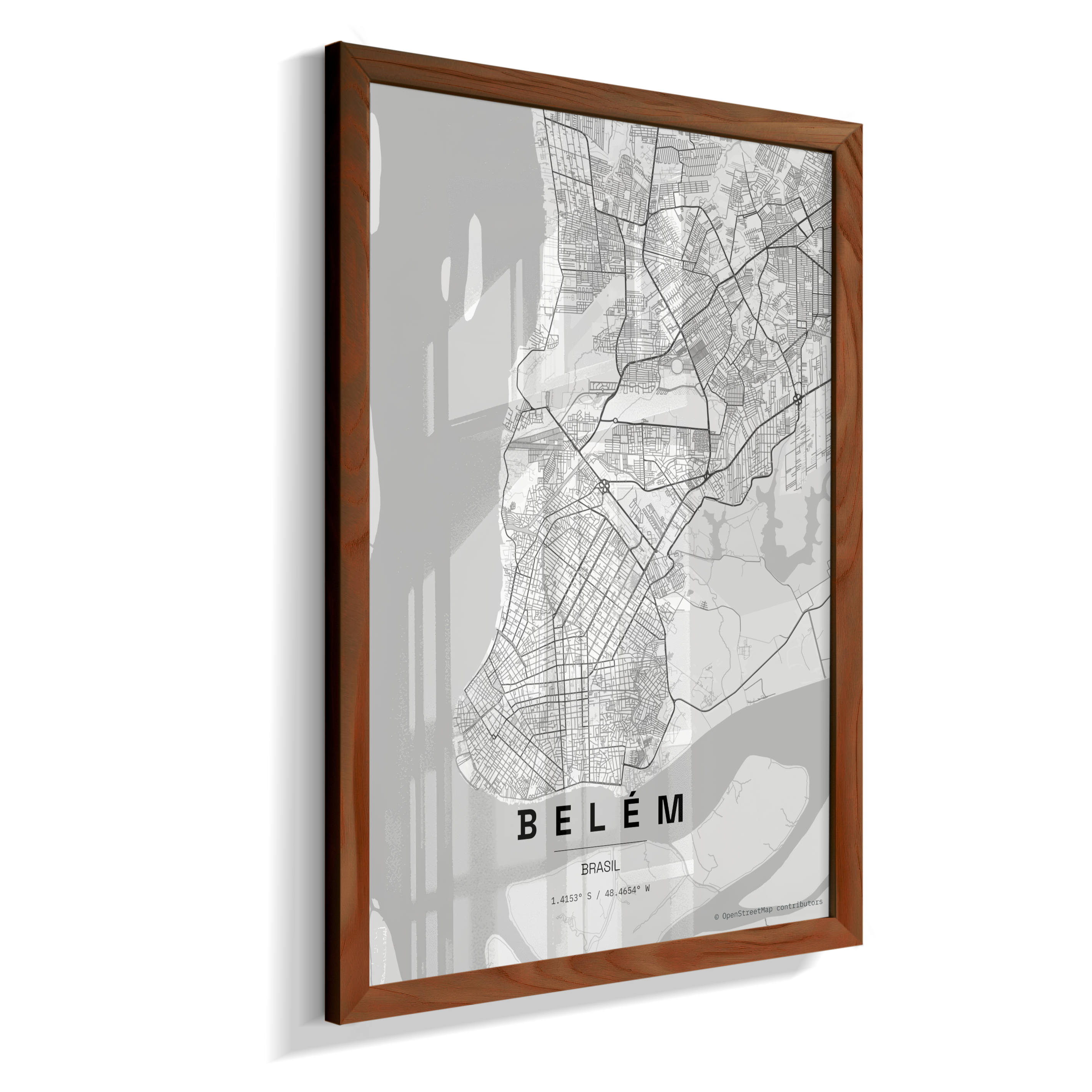 Quadro Mapa de Belém - Vertical
