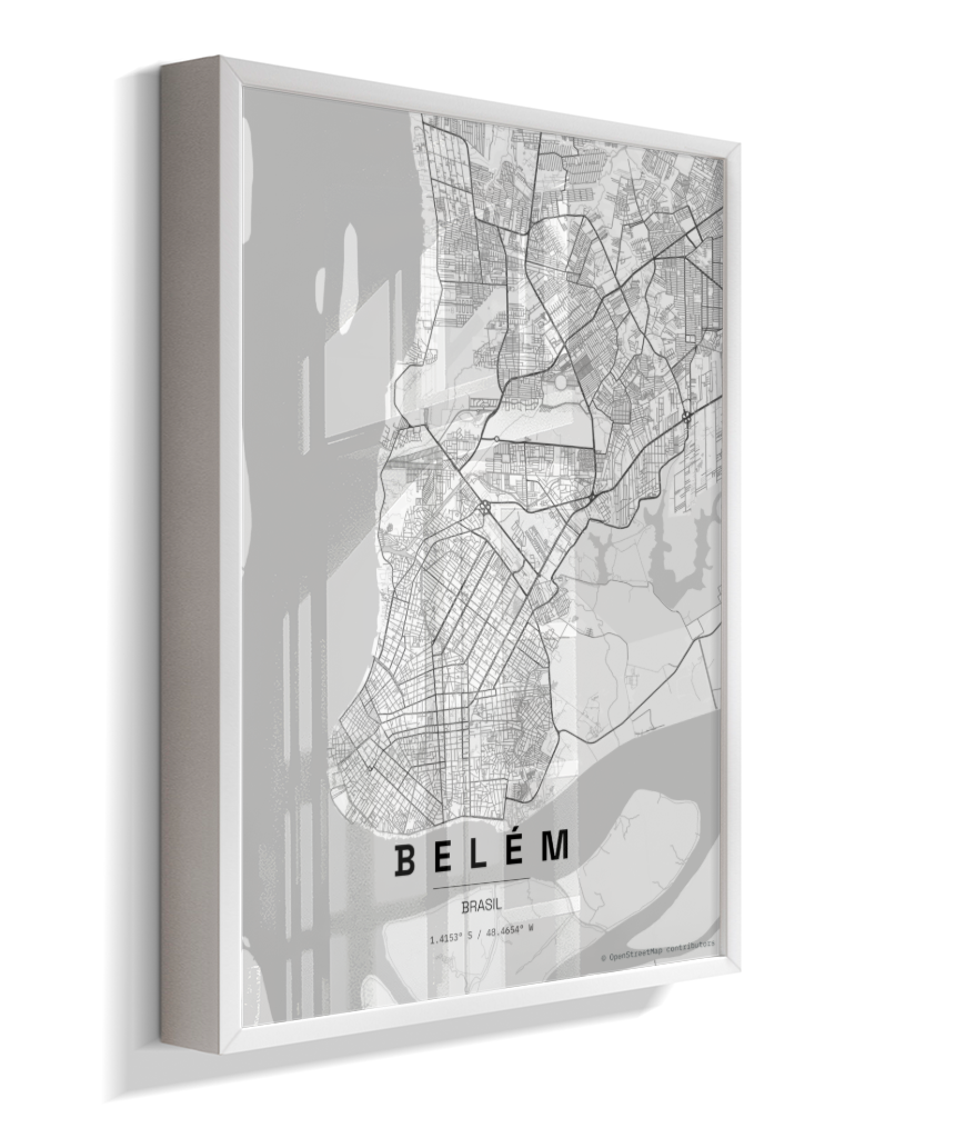 Quadro Mapa de Belém - Vertical