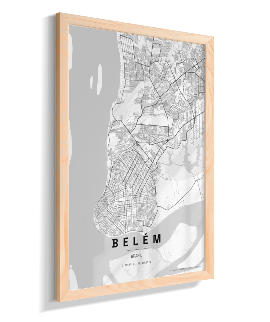 Quadro Mapa de Belém - Vertical