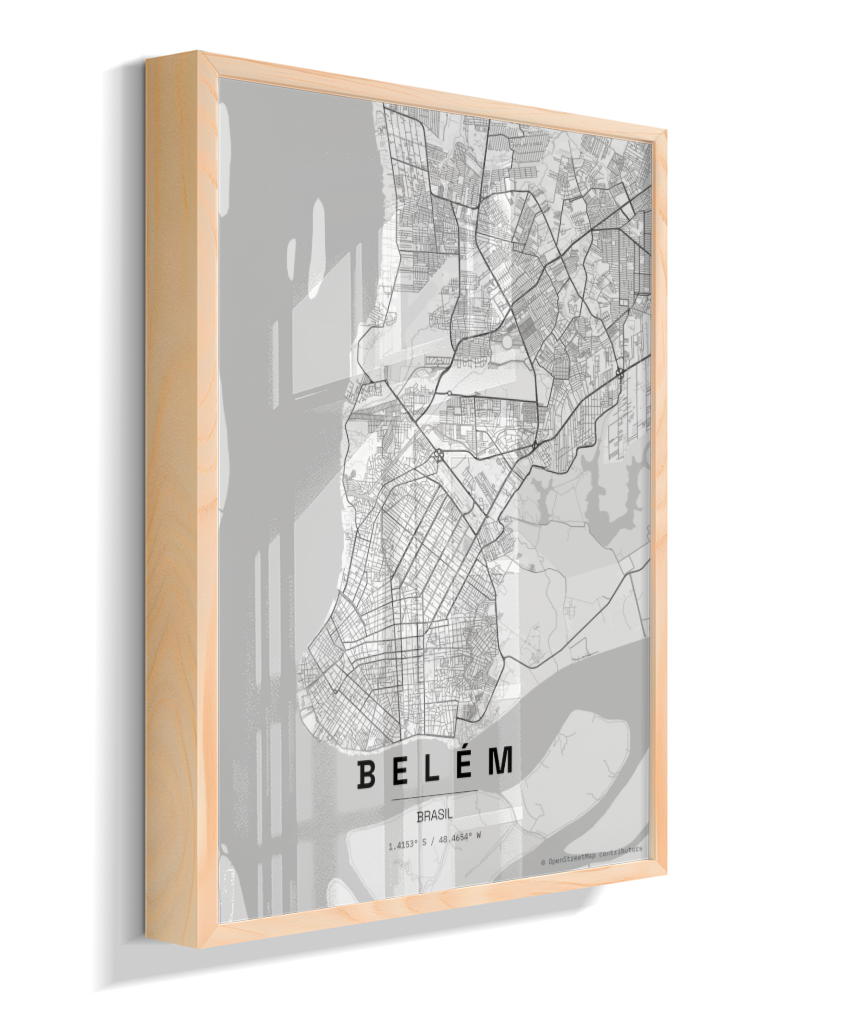 Quadro Mapa de Belém - Vertical