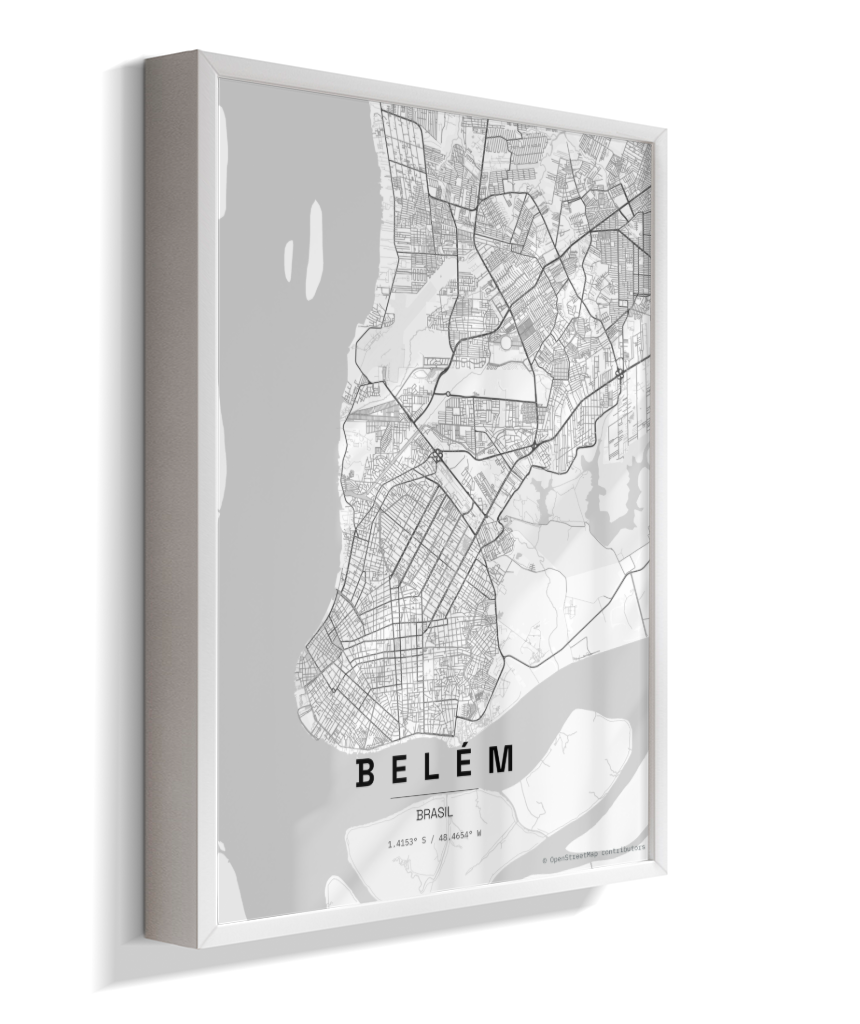 Quadro Mapa de Belém - Vertical