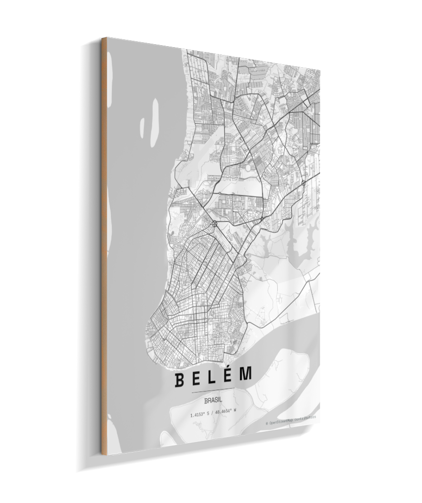 Quadro Mapa de Belém - Vertical