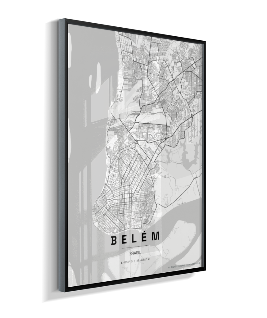 Quadro Mapa de Belém - Vertical