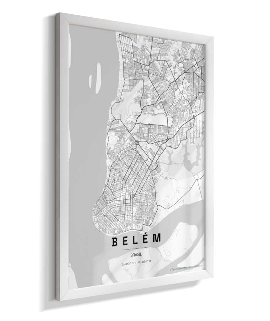 Quadro Mapa de Belém - Vertical