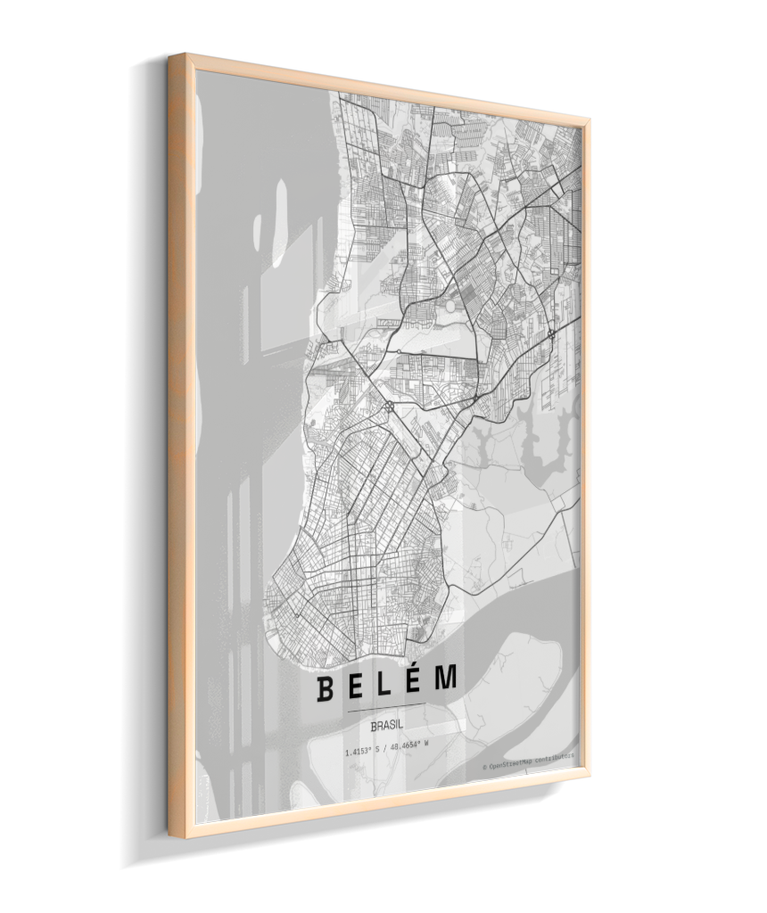 Quadro Mapa de Belém - Vertical