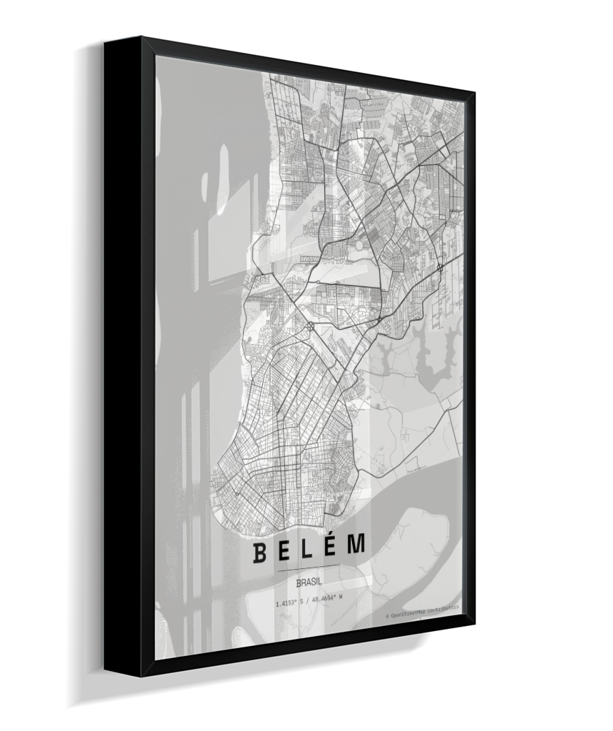 Quadro Mapa de Belém - Vertical