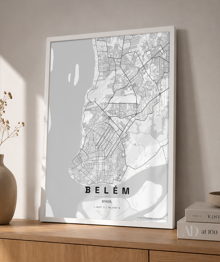 Quadro Mapa de Belém - Vertical