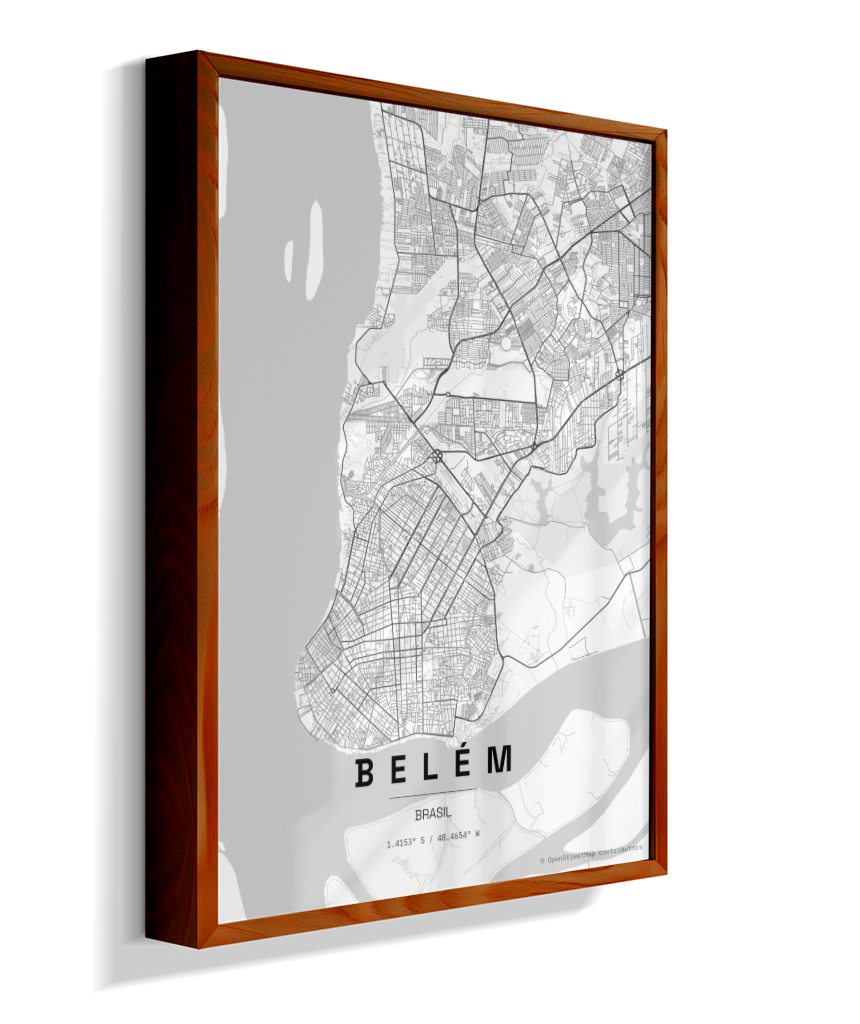 Quadro Mapa de Belém - Vertical
