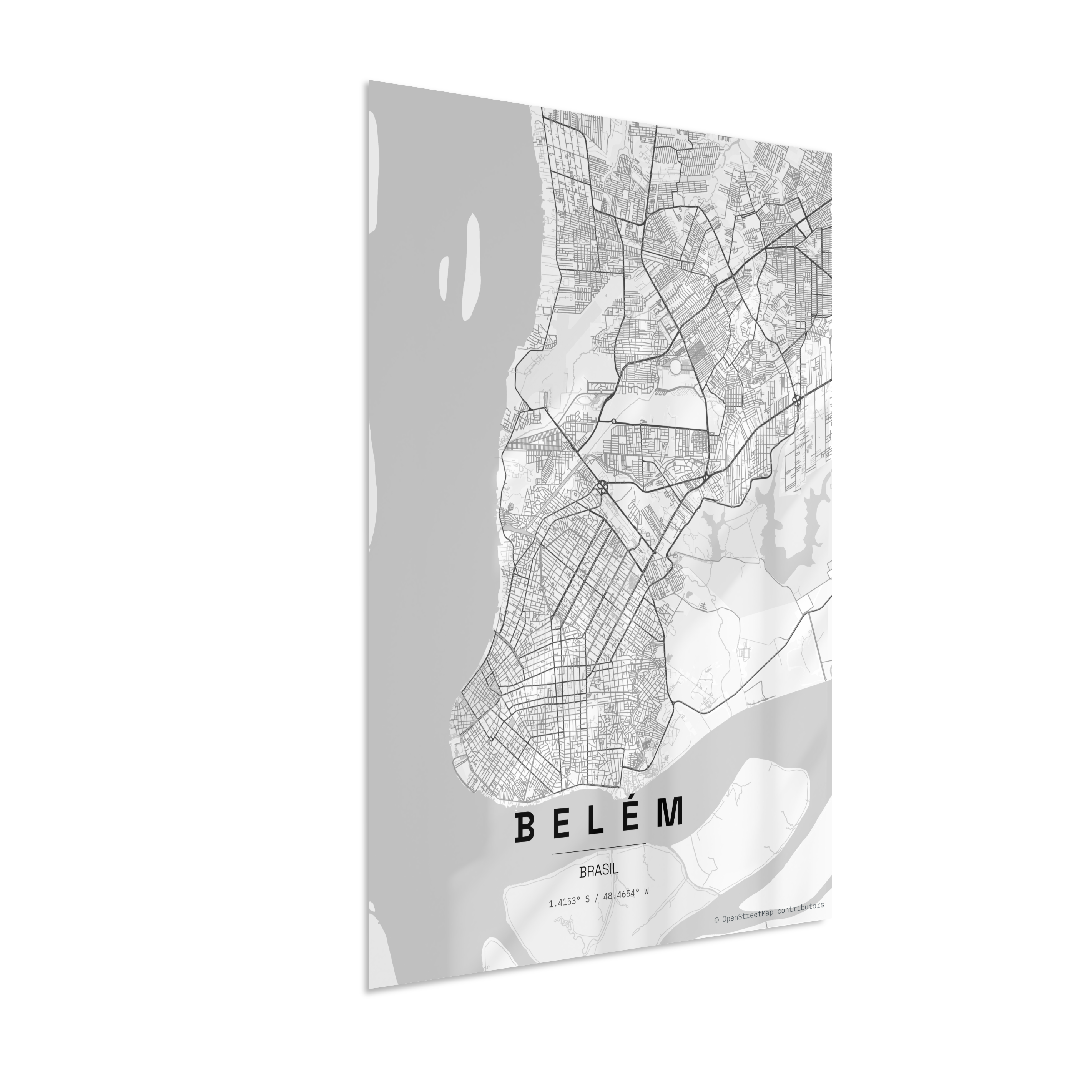 Quadro Mapa de Belém - Vertical