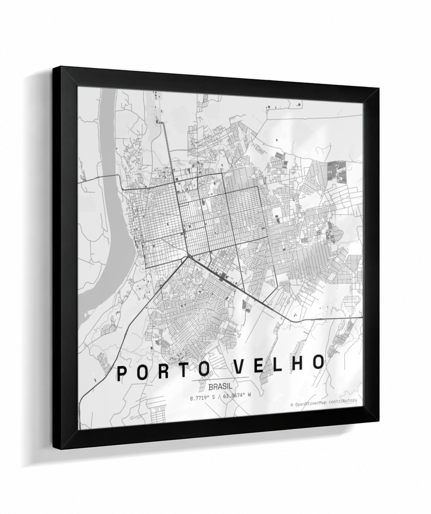 Quadro Mapa de Porto Velho - Quadrado