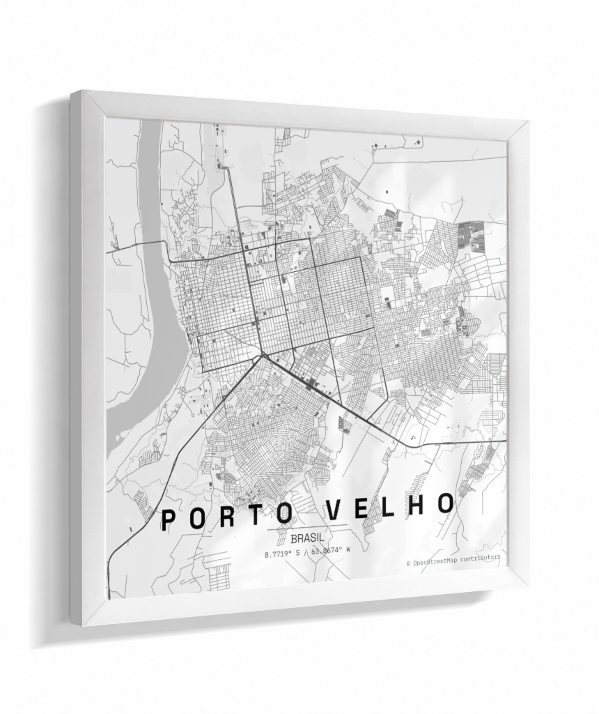 Quadro Mapa de Porto Velho - Quadrado