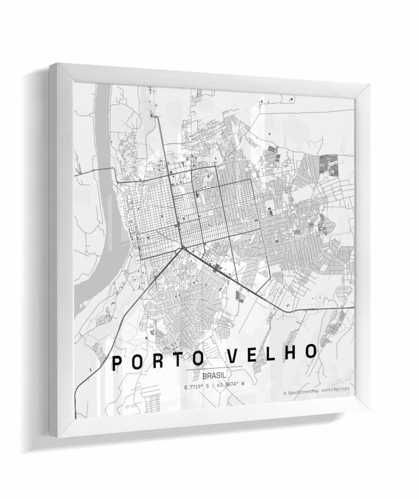 Quadro Mapa de Porto Velho - Quadrado