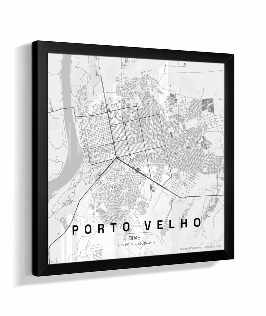 Quadro Mapa de Porto Velho - Quadrado