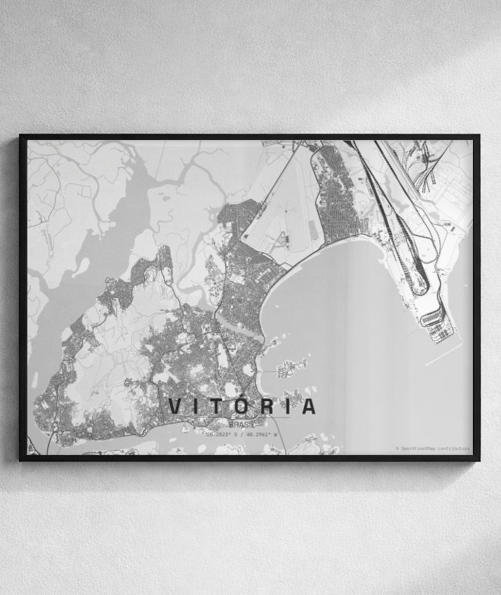 Quadro Mapa de Vitória - Horizontal