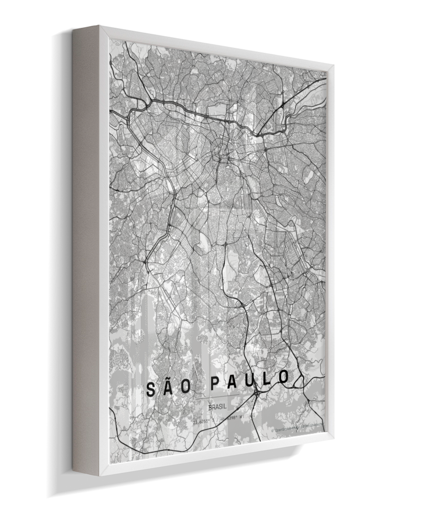 Quadro Mapa de São Paulo - Vertical