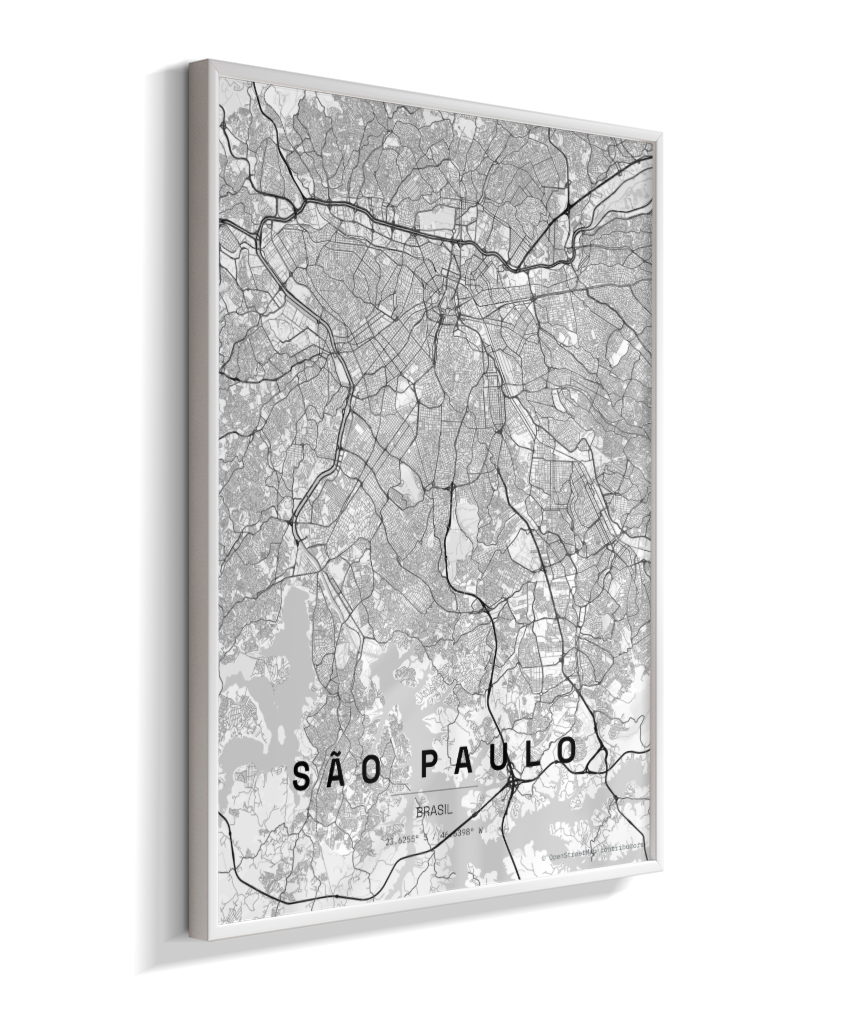 Quadro Mapa de São Paulo - Vertical