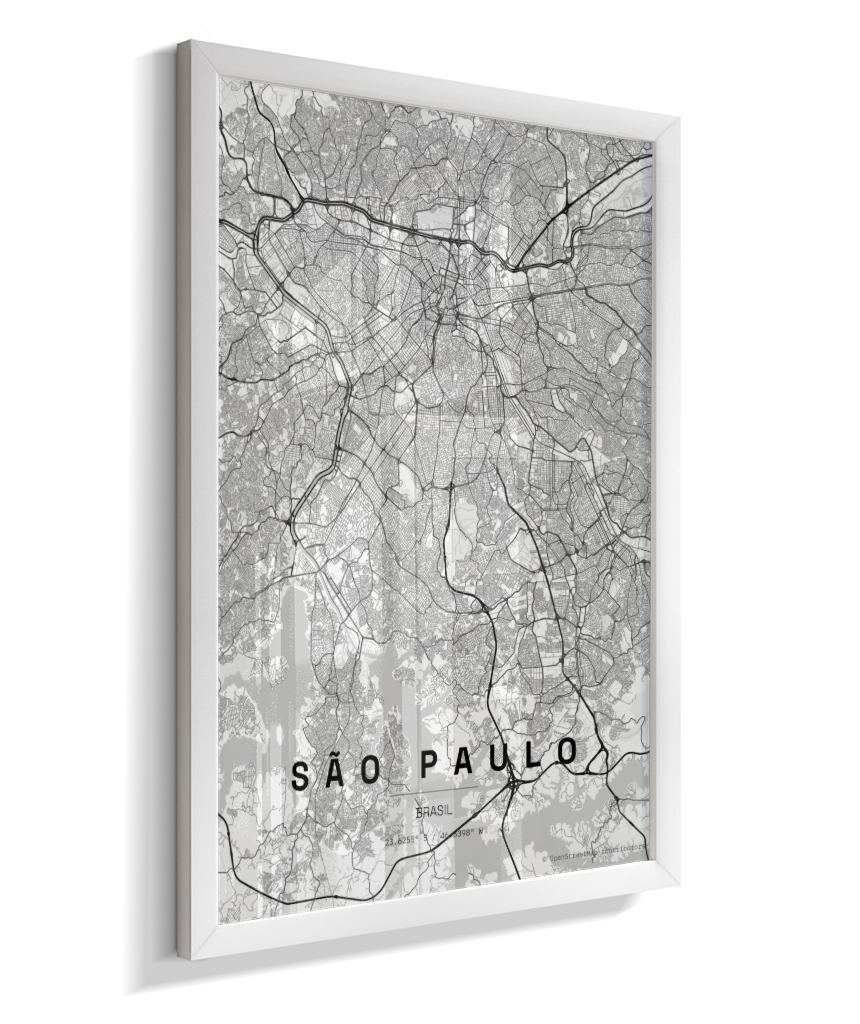 Quadro Mapa de São Paulo - Vertical