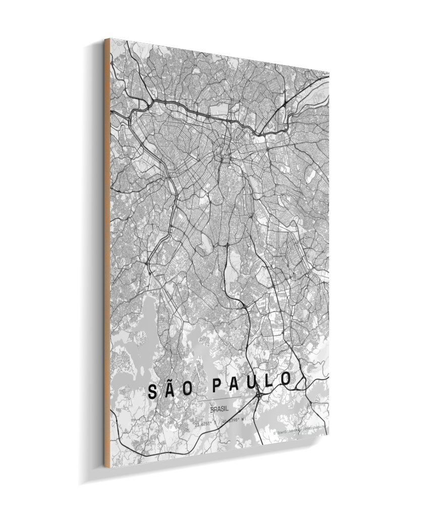 Quadro Mapa de São Paulo - Vertical