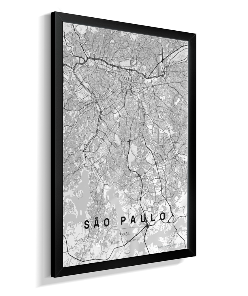 Quadro Mapa de São Paulo - Vertical