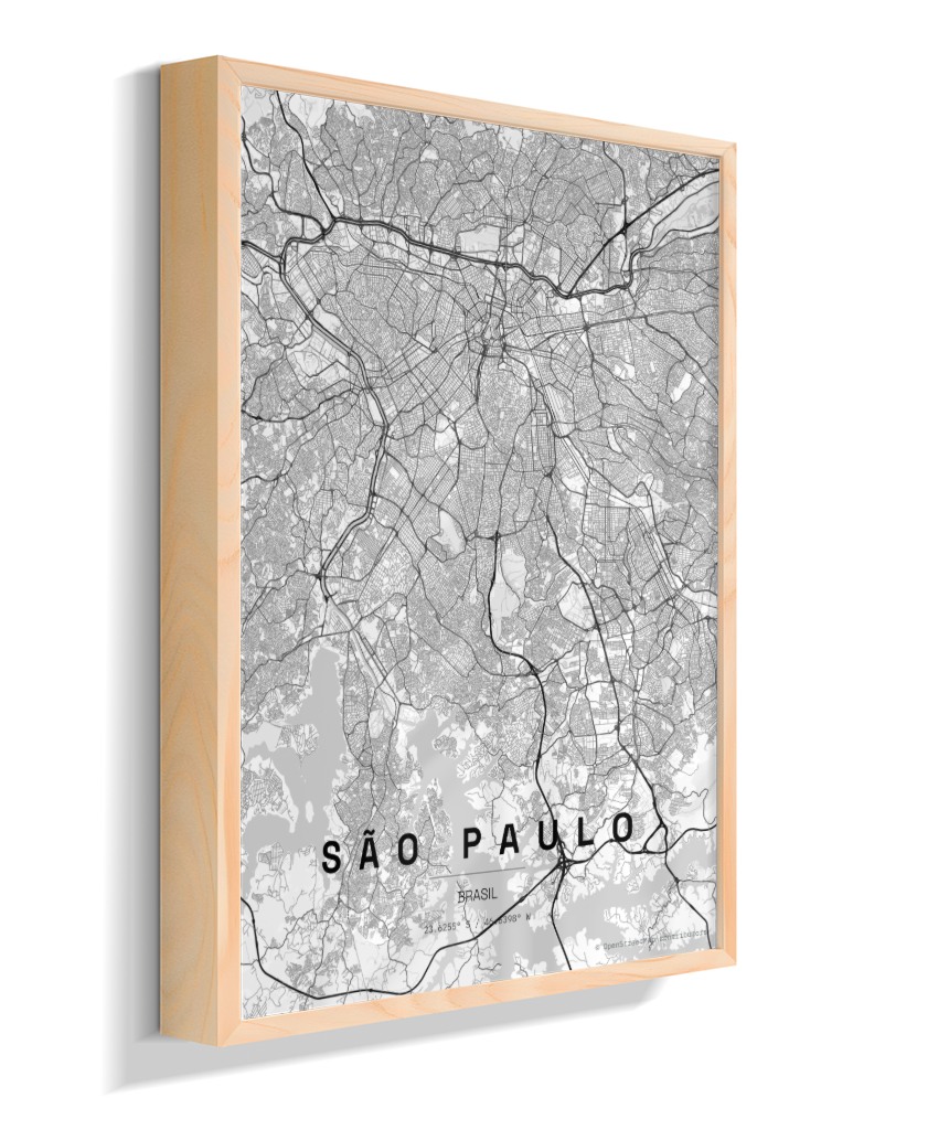 Quadro Mapa de São Paulo - Vertical