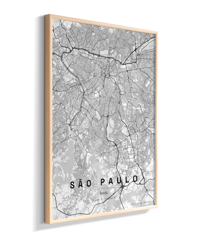 Quadro Mapa de São Paulo - Vertical
