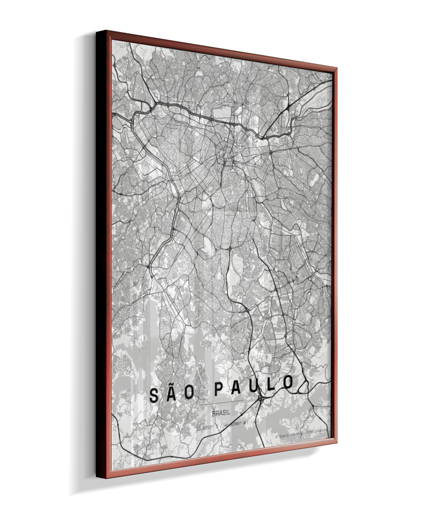 Quadro Mapa de São Paulo - Vertical